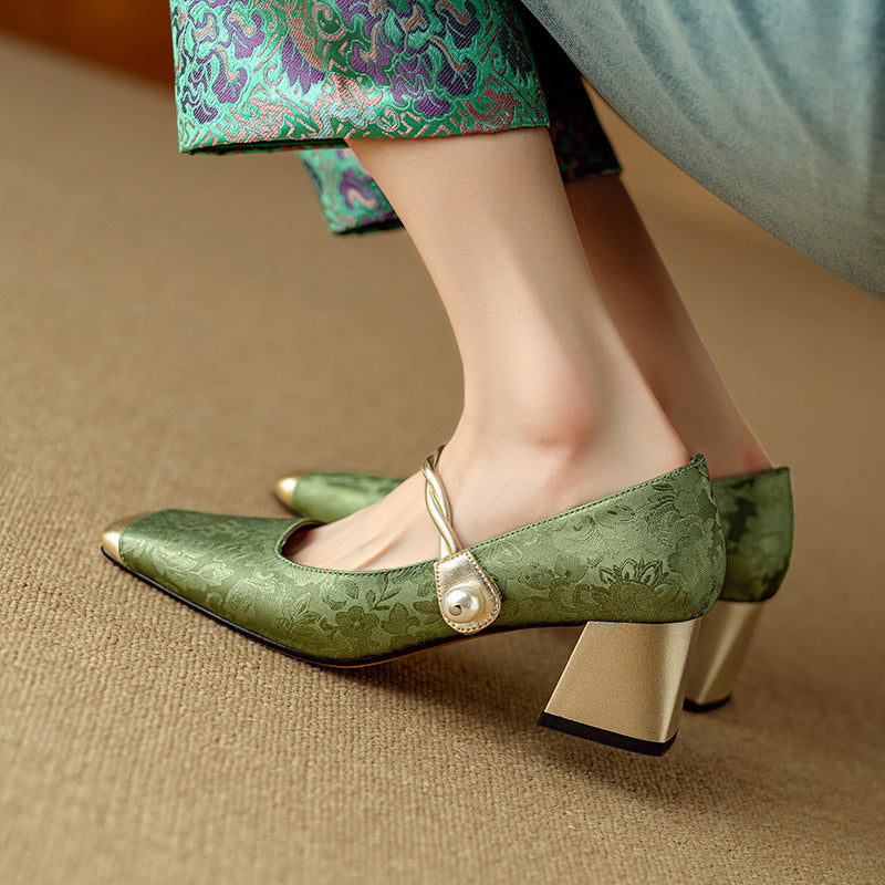 Wielka promocja ograniczona czasowo💥【35-39】✨Nowe modowe buty retro z haftem w kształcie kwiatów na rok 2025👡