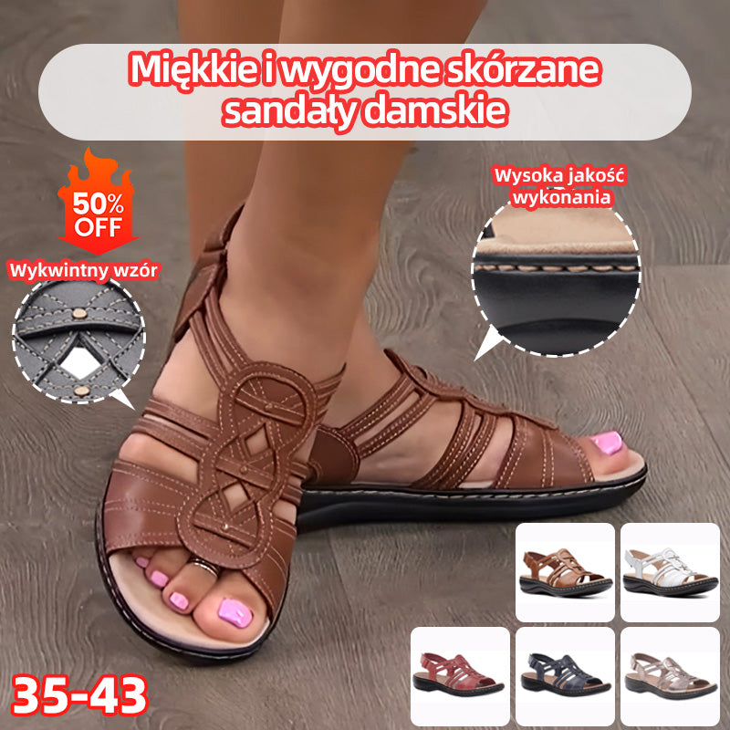 【35-43】Miękkie i wygodne skórzane sandały damskie