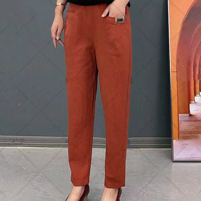 š·ć50% OFFćGorÄ
ca wyprzedażš„Damskie spodnie baweÅniane z elastycznÄ
taliÄ
, rozmiary M~6XL