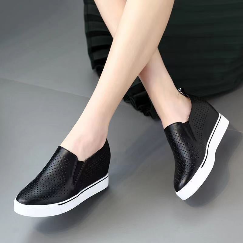 🔥🔥【34-41】Lato 2025 damskie buty na co dzień z miękkiej skóry z grubą podeszwą