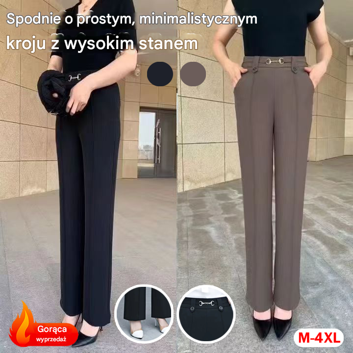 【M-4XL】🔥Kup 1 dostać 1 za darmo🔥Nowe wysokiej jakości proste spodnie letnia odzież wierzchnia spodnie na co dzień proste, wąskie spodnie z wysokim stanem