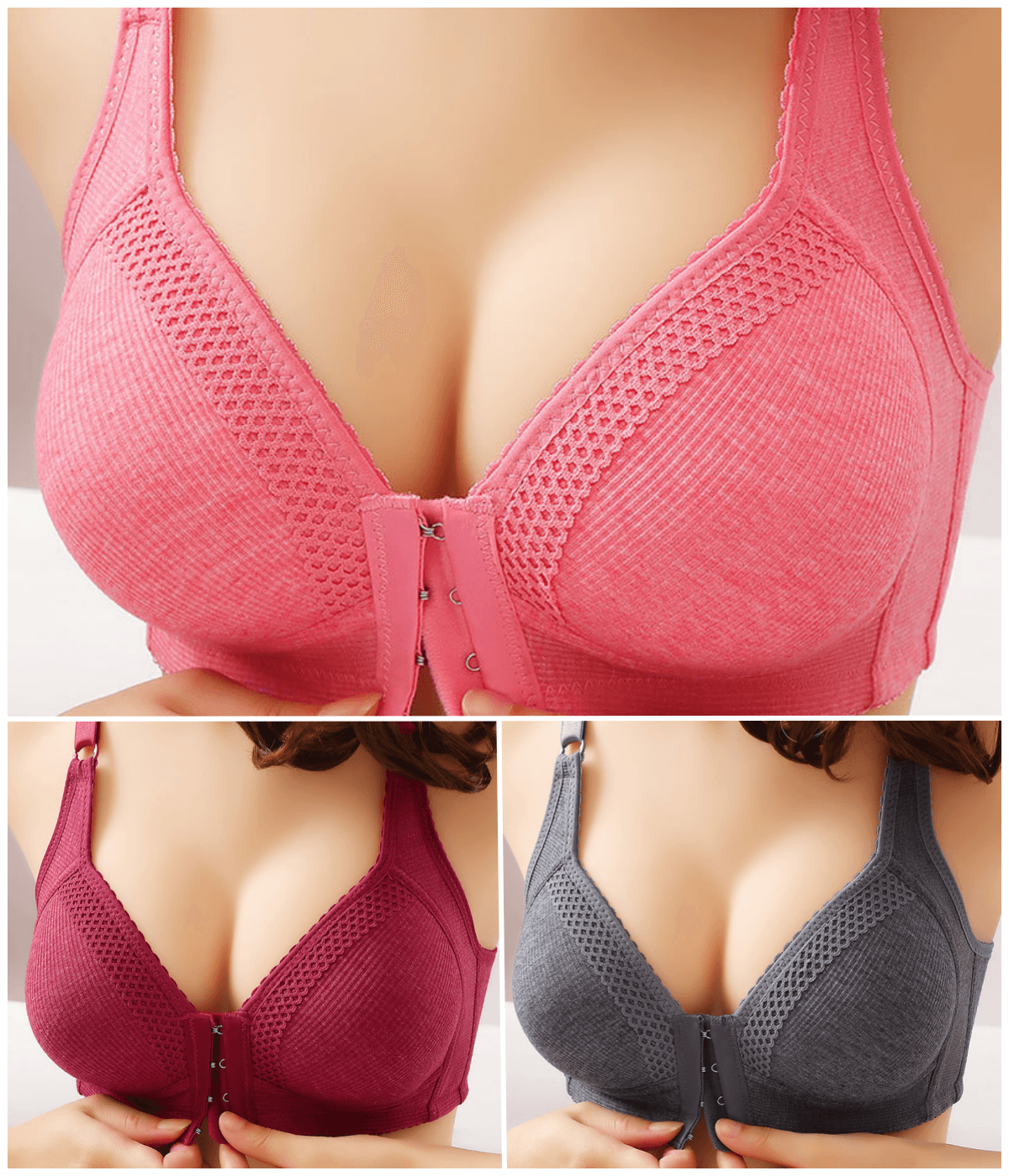 👍👍Ograniczona czasowo zniżka🌺【3 sztuki】👙 Wysokiej jakości bezszwowy biustonosz push-up, modny, seksowny, antypoślizgowy