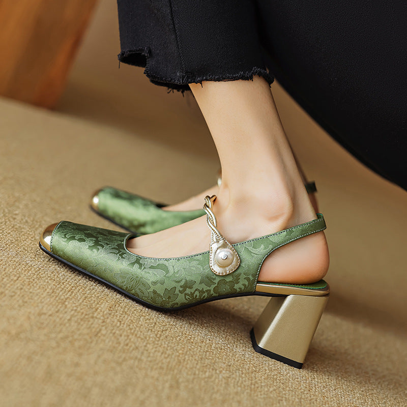 🌟【35-40】✨Nowy modny haft w kwiaty, elegancki temperament w stylu retro, damskie buty Mary Jane👡