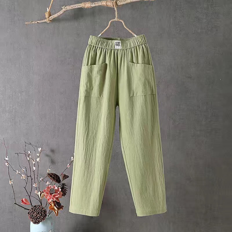 🌿🌈【M-4XL】2025 Wiosna Nowe Damskie Spodnie Szerokie Nogawki Wygodne Spodnie Casualowe