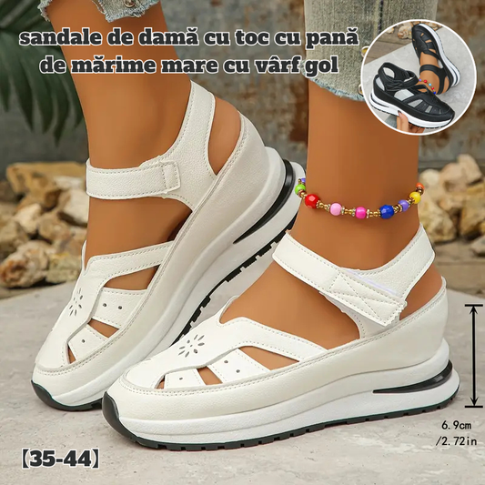 🌈【35-44】Damskie letnie sandały na koturnie z wydrążonym obcasem i miękką podeszwą (wysokość 7 cm)