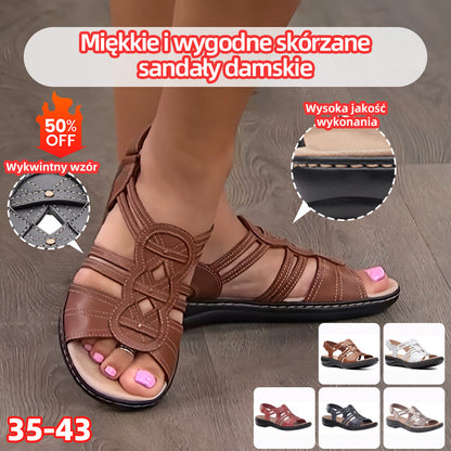 【35-43】Miękkie i wygodne skórzane sandały damskie