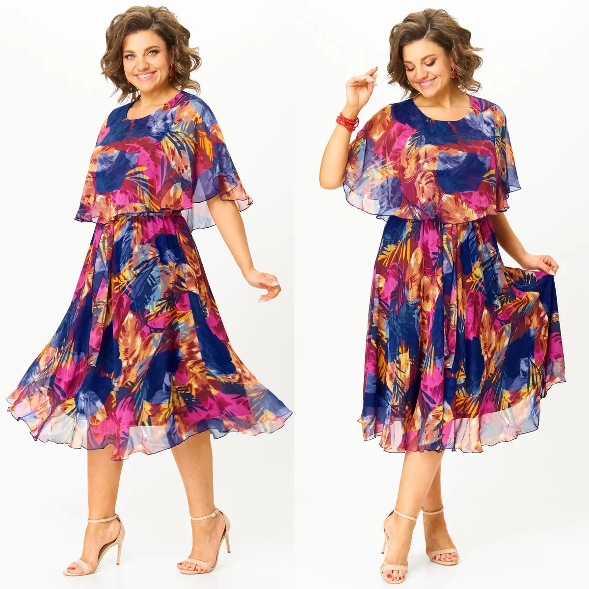 😎💃Noutăți de vară💥Rochie lejeră din șifon, mărime mare | Confortabilă și respirabilă, foarte potrivită pentru vară😎💃 