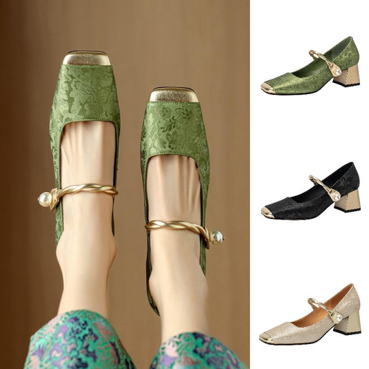 Wielka promocja ograniczona czasowo💥【35-39】✨Nowe modowe buty retro z haftem w kształcie kwiatów na rok 2025👡