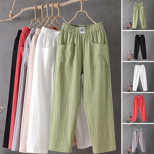 🌿🌈【M-4XL】2025 Wiosna Nowe Damskie Spodnie Szerokie Nogawki Wygodne Spodnie Casualowe
