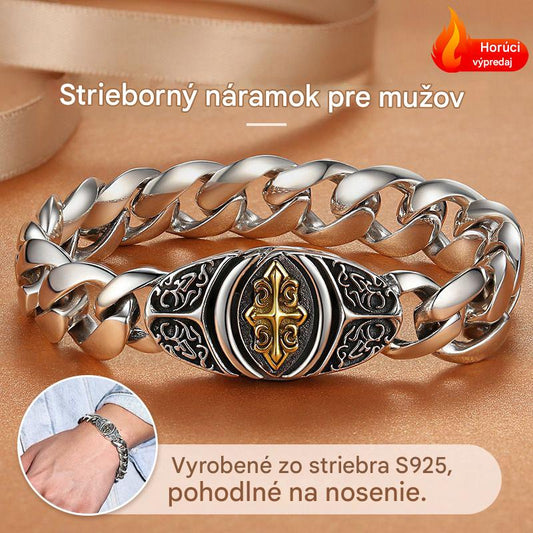 🔥【Vruća rasprodaja】🔥Muška personalizirana luksuzna retro ogrlica s širokim ravnim lancem, križem i cvijetom 